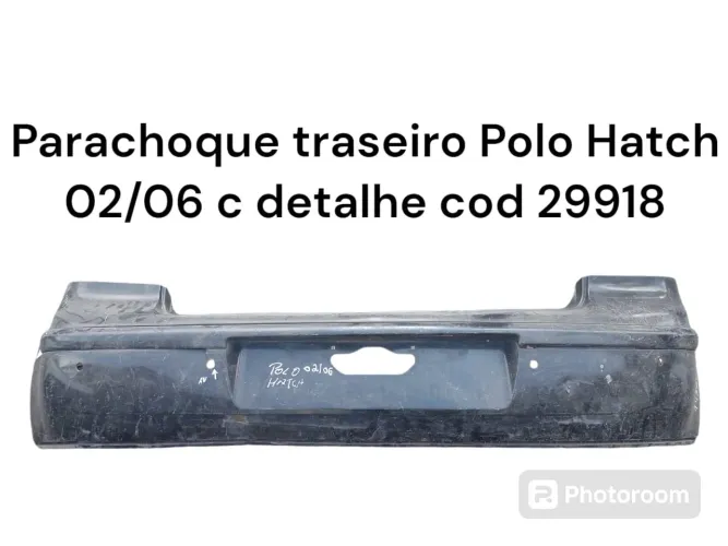 Parachoque traseiro polo hatch c detalhe