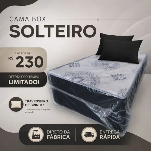 Cama Box Solteiro ULTIMAS UNIDADES COM VALOR PROMOCIONAL