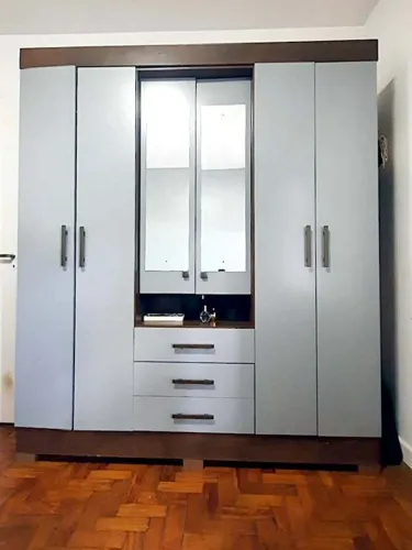 Armário quarto 4 portas, 3 gavetas + espelhos
