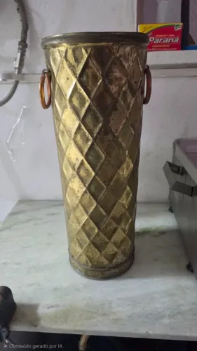 Porta guarda-chuvas e bengalas em metal - Vintage - tipo vaso - relíquia