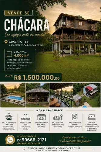 Vendo chácara no gravata