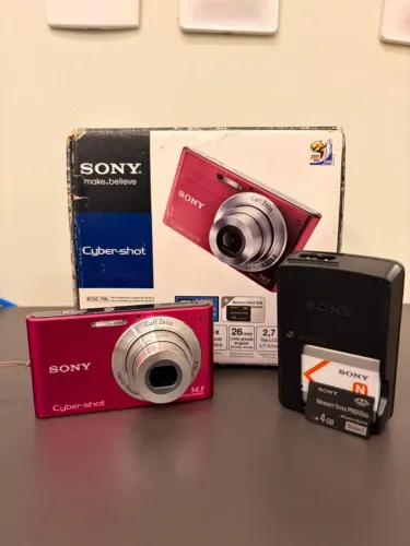 câmera digital cybershot dsc-w320 em perfeitas condições + acessórios