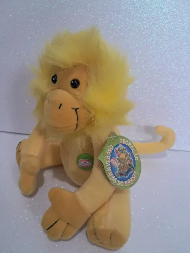 Pelúcia Promocional Guarana Antárctica Mico Leão com etiqueta
