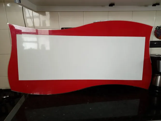 2 Quadros de Aviso em Acrílico Vermelho - Excelente Estado