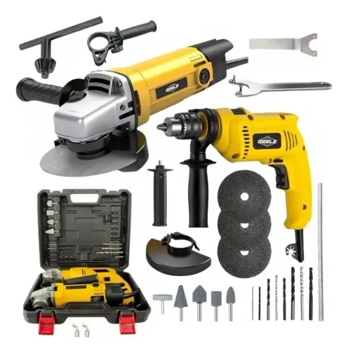 Kit com Furadeira de Impacto e Esmerilhadeira, ambas com 850W
