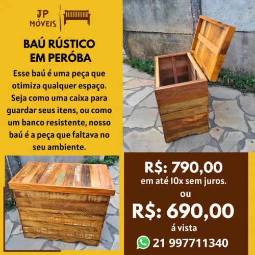 Baú Rústico em Peróba.