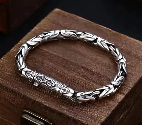 Pulseira de Aço Elegante Tribal 