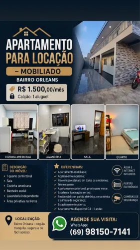 Aluga-se apartamento mobiliado Vilhena