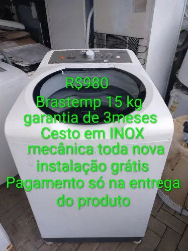 Vendo máquina de lavar Brastemp 15 kg, cesto em inox, garantia de 3meses,R$980.Itajai.