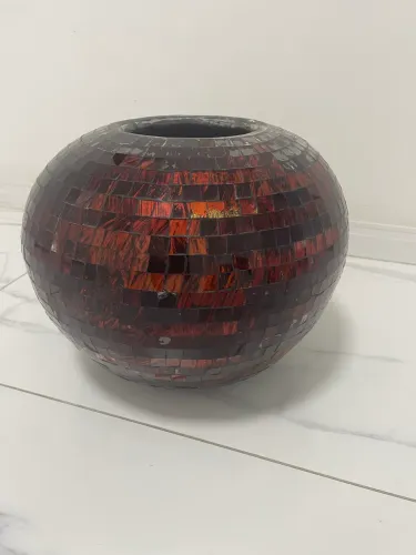 Vaso Decorativo em Mosaico de Vidro - Elegância para sua Casa