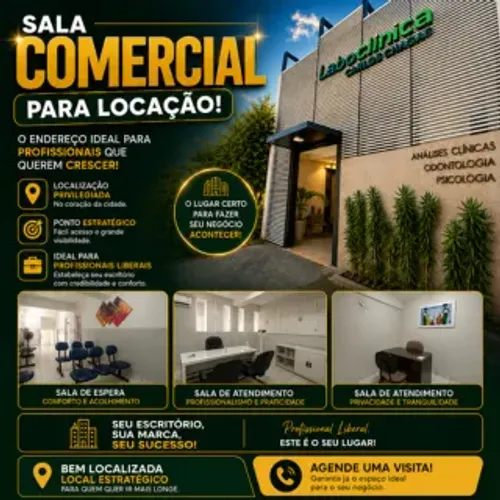 Sala Comercial para Escritorio no Centro de Santa Cruz, 28m²