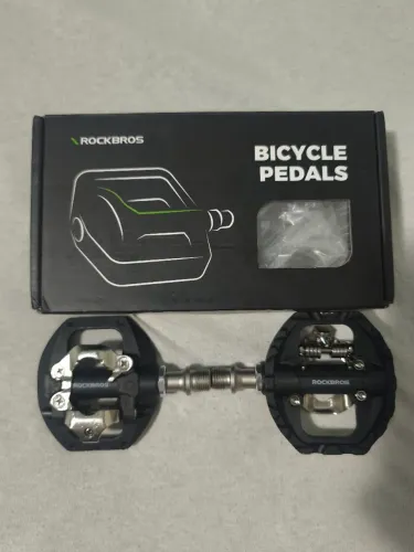 Pedal plataforma e clip rockbros. Pedal top com rolamento selado