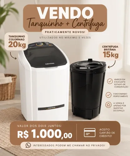 VENDO TANQUINHO + CENTRÍFUGA!