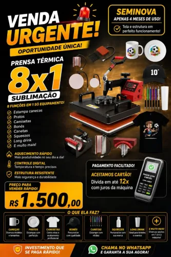 Prensa Térmica 8x1 ? Seminova