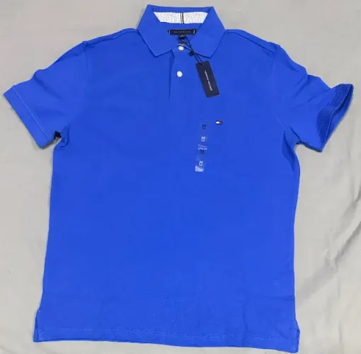 Camisa Polo Masculina TOMMY HILFIGER manga curta azul tamanho M
