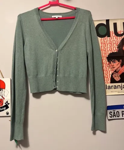 cardigan le lis blanc verde m