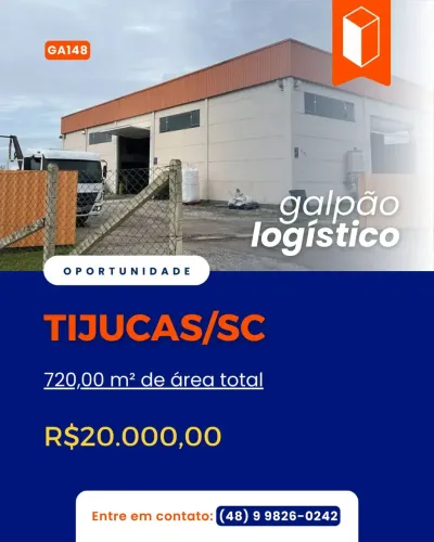 Galpão/Barracão para Aluguel  Santa Luzia, Tijucas/SC