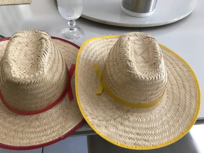 3 chapéus de palha