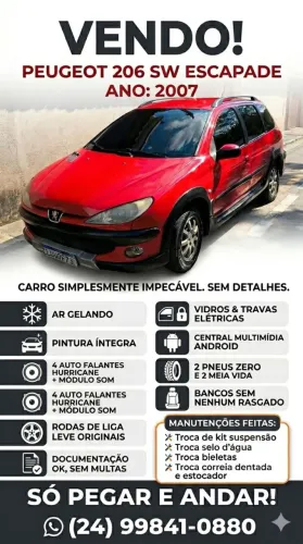 Peugeot 206 SW Escapade 1.6 16V Flex 5P 2007