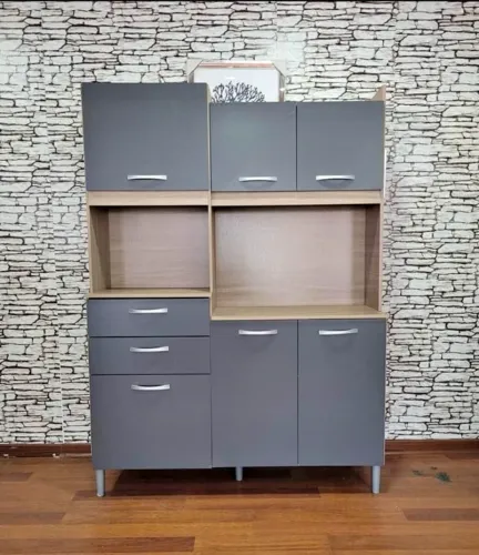 Sua Cozinha Mais Moderna com o Kit Harmonia Avena e Grafite Agora em Oferta