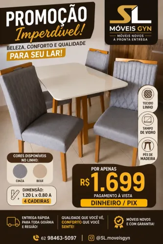 Mesa com 4 cadeiras em Promoção