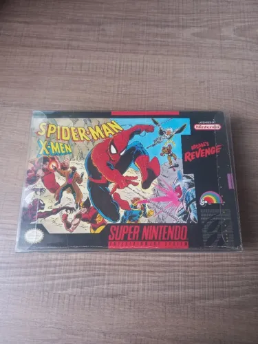 Jogo Spiderman X-Men SNES + Caixa + Manual + Poster Originais