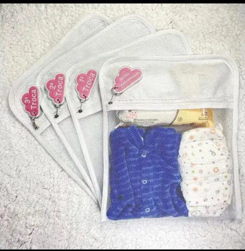 6 Saquinho Maternidade Organizador Viagem Mala Bebê 35x30 MALA/VIAGEM/ROUPA SECA/ROUPA