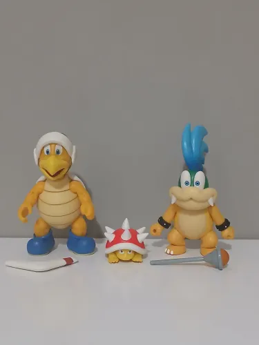 Jakks Pacific Coleção Super Mario Spinies, Larry Koopa e Boomerang Bro