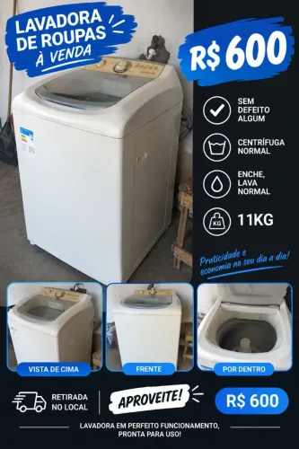 Vende-se Máquina de lavar 11KG COM DEFEITO