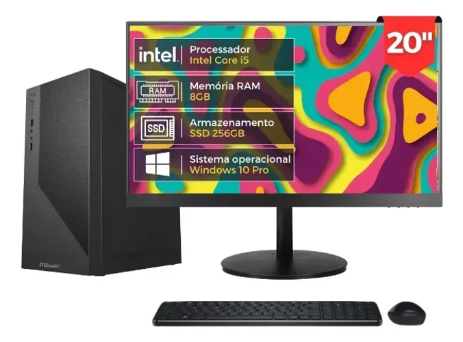 -- Computador Seminovo Completo -- Fast Intel Core i5, 8GB RAM, SSD 256GB, Windows 10 Pro