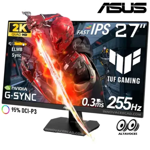 Monitor Gamer ASUS QHD 255Hz 27" IPS NF Garantia