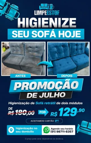 PROMOÇÃO DE JULHO HIG. DE SOFÁ