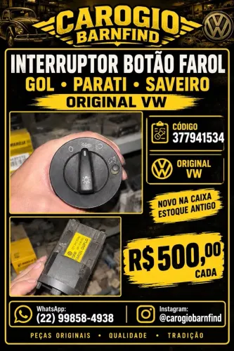 Interruptor Botão Farol Gol/Parati/Saveiro Original Vw Novo Estoque Antigo