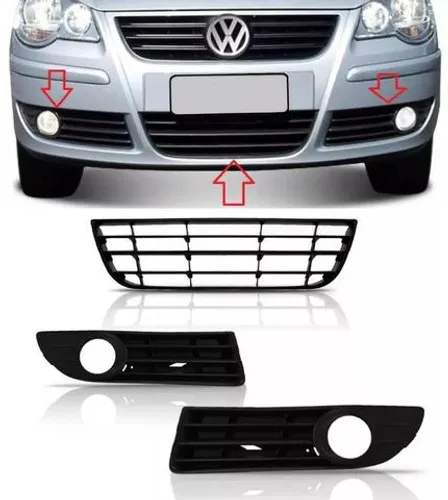Kit Grade Inferior Polo +Par Grade Milha 2007 A 2011 C/ Furo