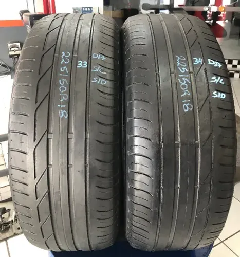 Kit 02 Pneus 225/50r18 Bridgestone Turanza T001 Run Flat (usados) *33/34