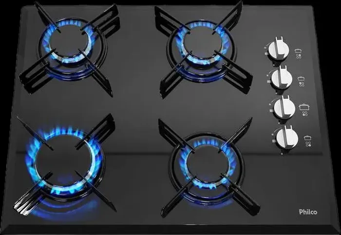 Cooktop 4 Bocas Philco Cook Chef 4 à Gás GLP com Acendimento Automático Bivolt - USADO.