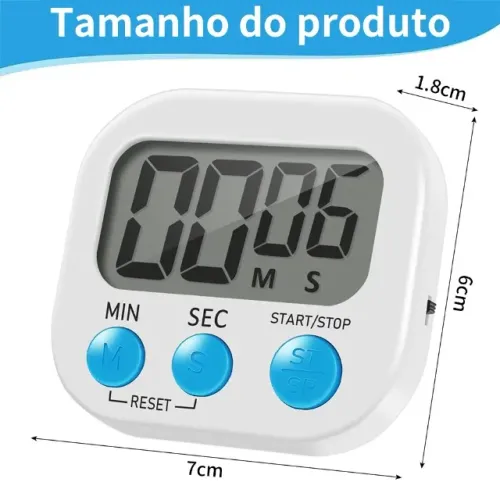 Timer Temporizador Cronometro Digital De Cozinha Mesa Imã geladeira Números Grandes