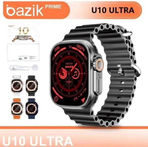 Relógio Inteligente Smartwatch U10 Ultra com Tela Grande e Design Esportivo