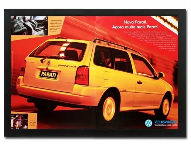 VW Parati GLSI 1996 bola - Quadro decorativo com propaganda original de revista