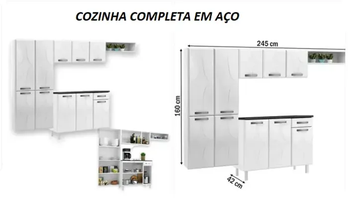 Entrega e Montagem Gratis!!Cozinha Completa em Aço Nova Na caixa,Aproveite!!