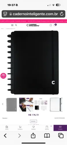 Kit completo Caderno Inteligente Black folhas extra, divisorias