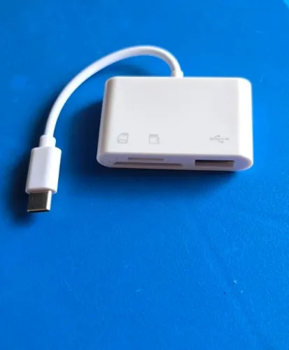 Leitor de cartões de memória e usb para celulares tipo C