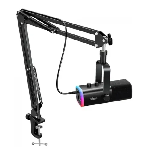 NOVO | Microfone Gamer Fifine AM8T Braço Articulado XLR USB Profissional - Fazemos Entrega