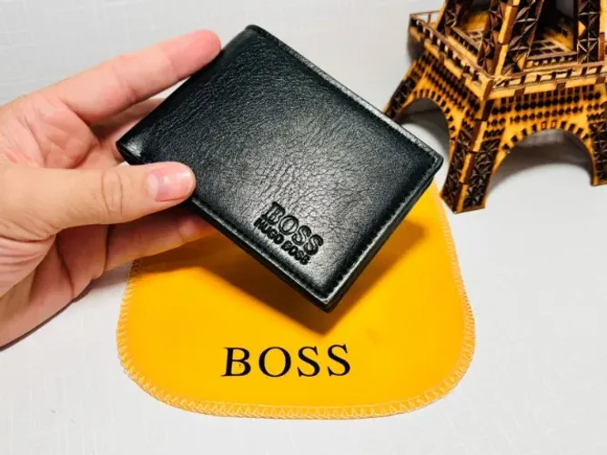 CARTEIRA MASCULINA HUGO BOSS PREMIUM COURO LISO RANHURAS NATURAIS 2025