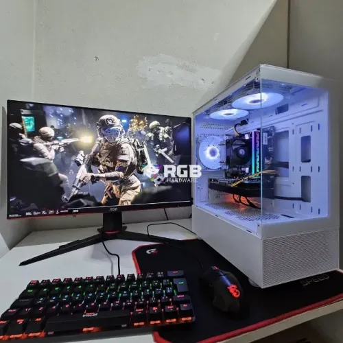 Pc Gamer Novo Completo Ryzen 5 2600 + RTX 3050 6GB + RAM 16GB + SSD 480GB