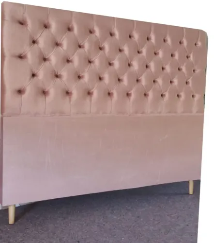 Cabeceira de Cama Casal em Veludo rose