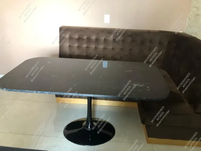 Fabrica Mesa Saarinen retangular canto alemao Granito via lactea 150 x 75