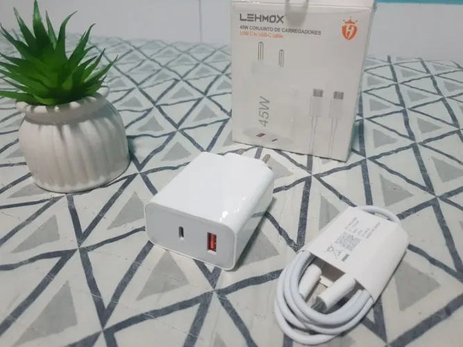Carregador 45W USB-C, turbo tipo c