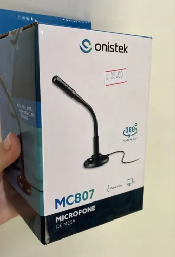 Microfone de Mesa Onistek ON-MC807 - Captação Clara e Precisa - Loja Coimbra Entregamos