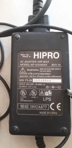 Fonte para Monitor 12V 3A R$45,00